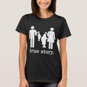 True Story Fishing Girl Boy Small Fish Big Fish T-Shirt