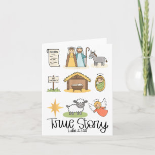 True Story Jesus Nativity Christian Christmas  Card