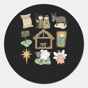 True Story Luke Jesus Nativity Religious Christian Classic Round Sticker
