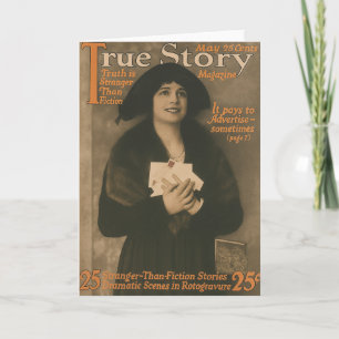 True Story Magazine May 1920 Vintage Sepia Retro Card