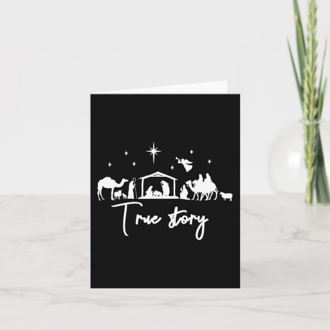 True story nativity christmas baby card (Front)