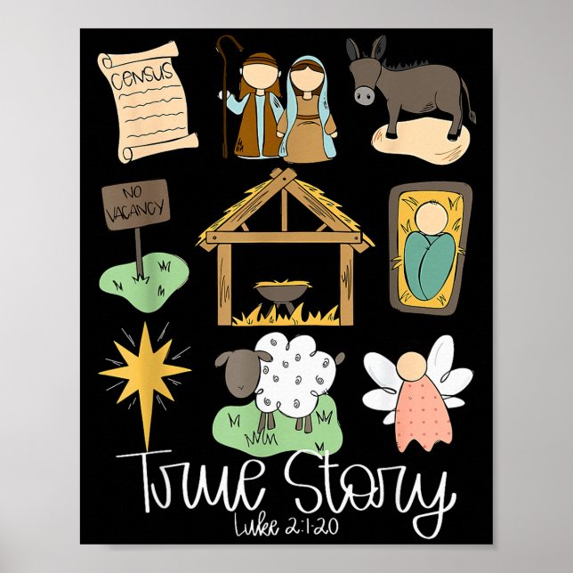 True Story Nativity Christmas Baby God Jesus Chris Poster (Front)