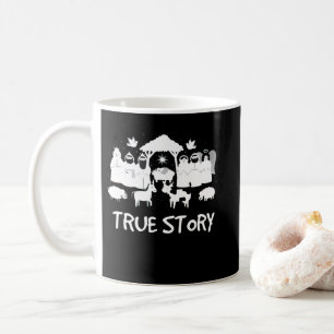 True Story Nativity Christmas Baby Jesus Manger Coffee Mug