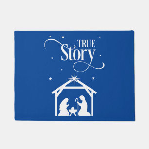 True Story Nativity Christmas Doormat