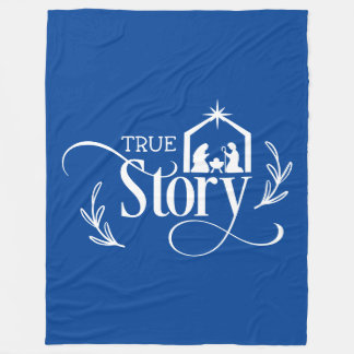 True Story Nativity Christmas Fleece Blanket