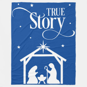 True Story Nativity Christmas Fleece Blanket