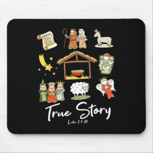 True Story Nativity Christmas Jesus Faith Bysed Ch Mouse Mat