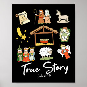 True Story Nativity Christmas Jesus Faith Bysed Ch Poster