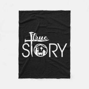 True Story Of Jesus Birth Christmas Nativity Chris Fleece Blanket