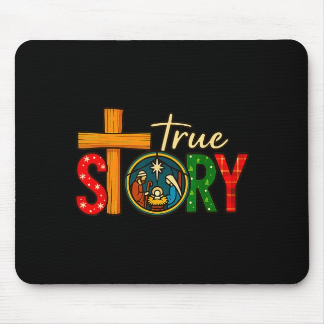True Story Of Jesus Birth Christmas Nativity Chris Mouse Mat (Front)