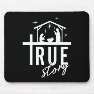 True Story Of Jesus Birth Christmas Nativity Scene Mouse Mat