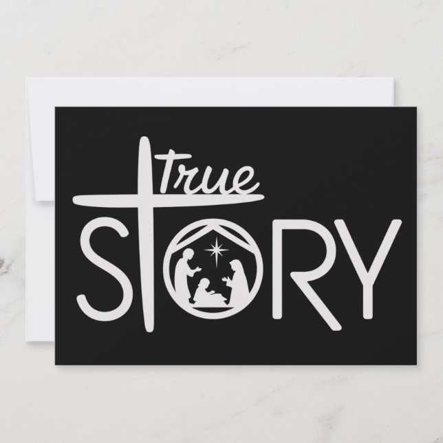 True Story of Jesus Birth Christmas Nativity Xmas Holiday Card (Front)