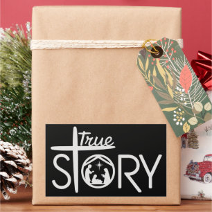 True Story of Jesus Birth Christmas Nativity Xmas Rectangular Sticker
