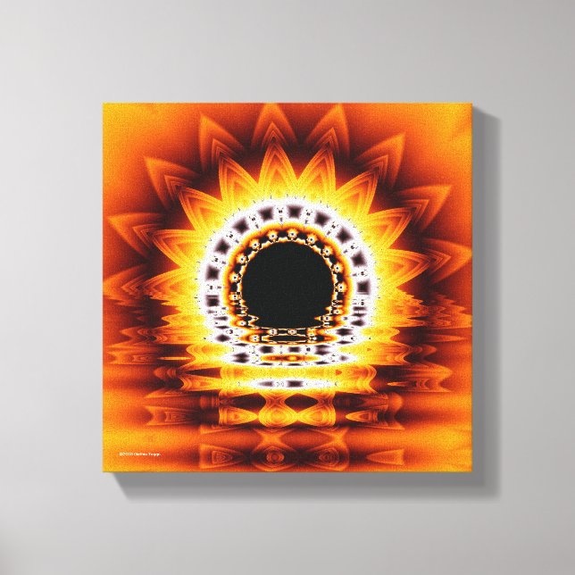 True Sunrise Fractal Modern Art Wrapped Canvas (Front)
