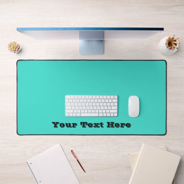 True Turquoise Blue Green Southwestern Solid Colou Desk Mat (Office 1)