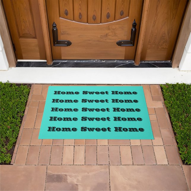 True Turquoise Blue Green Southwestern Solid Colou Doormat (Outdoor)