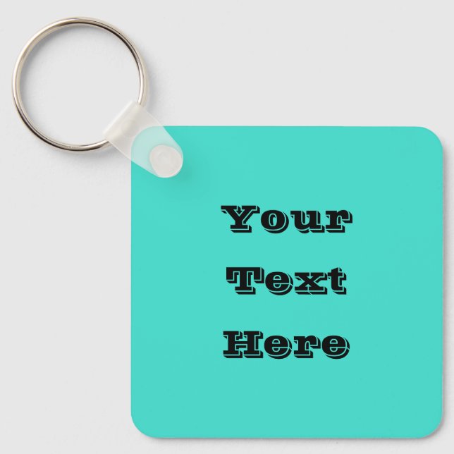 True Turquoise Blue Green Southwestern Solid Colou Key Ring (Front)