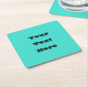 True Turquoise Blue Green Southwestern Solid Colou Square Paper Coaster