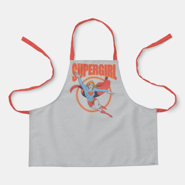 True Vintage Supergirl Flying Graphic Apron (Front)