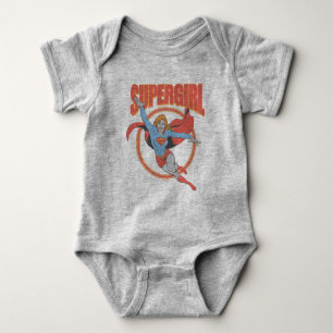 True Vintage Supergirl Flying Graphic Baby Bodysuit