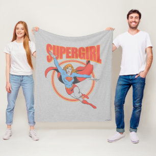 True Vintage Supergirl Flying Graphic Fleece Blanket