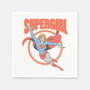 True Vintage Supergirl Flying Graphic Napkin