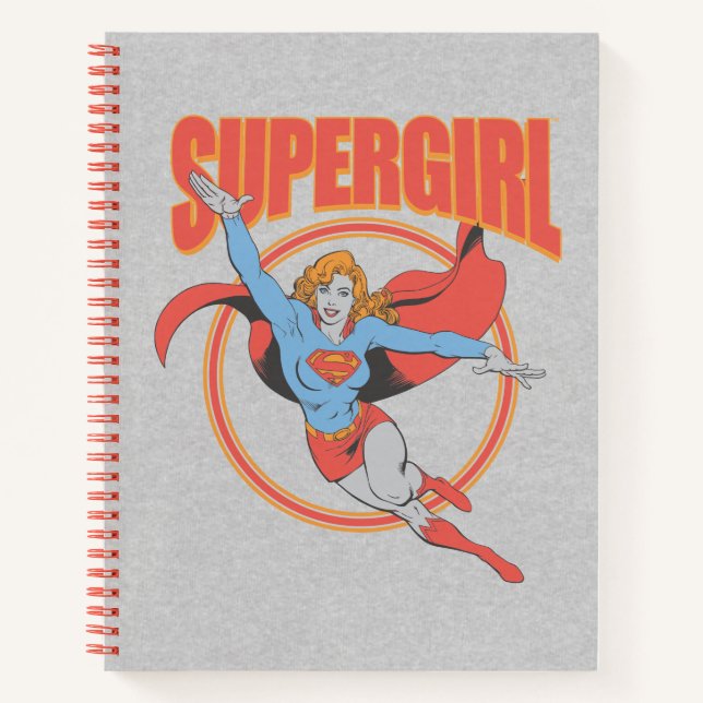 True Vintage Supergirl Flying Graphic Notebook (Front)