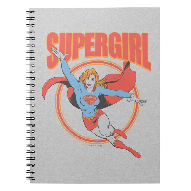 True Vintage Supergirl Flying Graphic Notebook (Front)