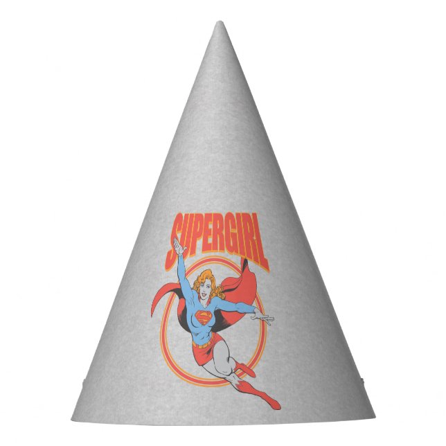True Vintage Supergirl Flying Graphic Party Hat (Front)