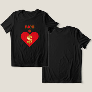 TRUE WEALTH BLACK RED RICH@HEART GRAPHIC WOMEN'S Tri-Blend SHIRT