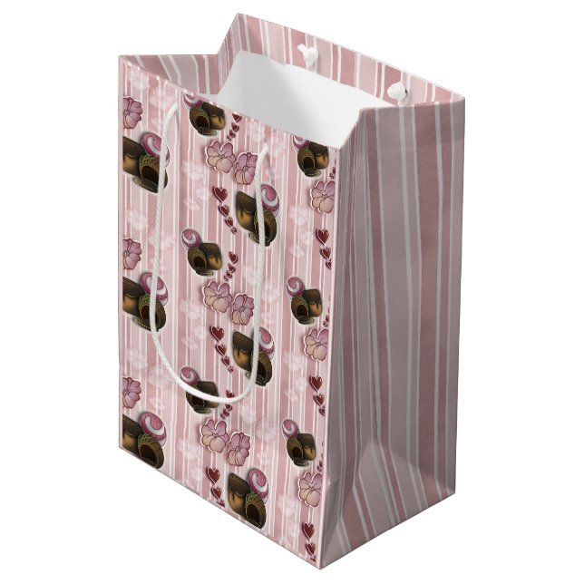 Truffle- Stripes Medium Gift Bag (Front Angled)