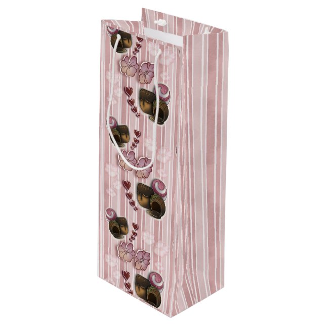 Truffle- Stripes Wine Gift Bag (Front Angled)