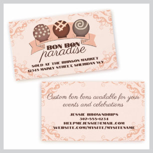 truffles chocolate candy making baking business ca business card