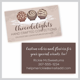 truffles chocolate candy making baking business ca business card