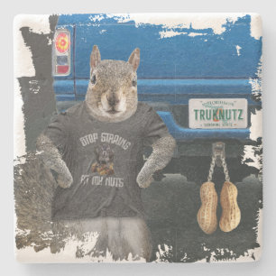 Truk Nutz - funny squirrel truck nuts Stone Coaster