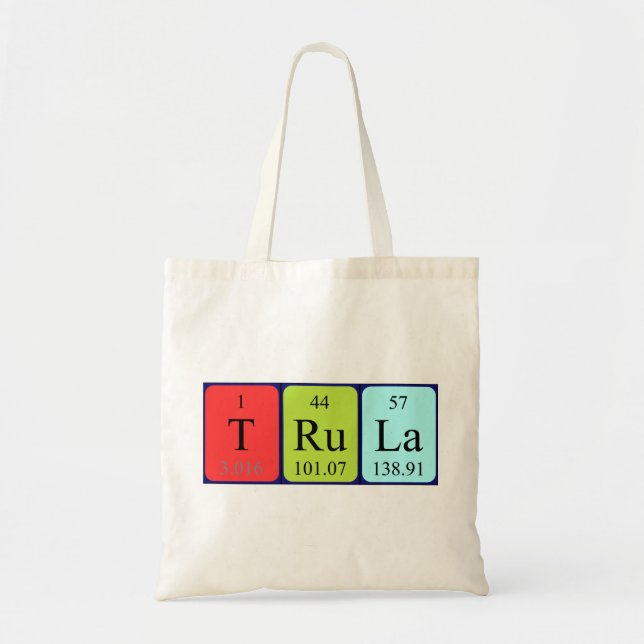 Trula periodic table name tote bag (Front)