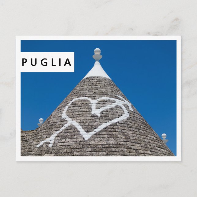 Trulli roof detail in Puglia white edge postcard (Front)
