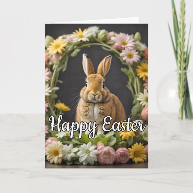 Truly Adorable Easter Bunny Holiday Card (Front)