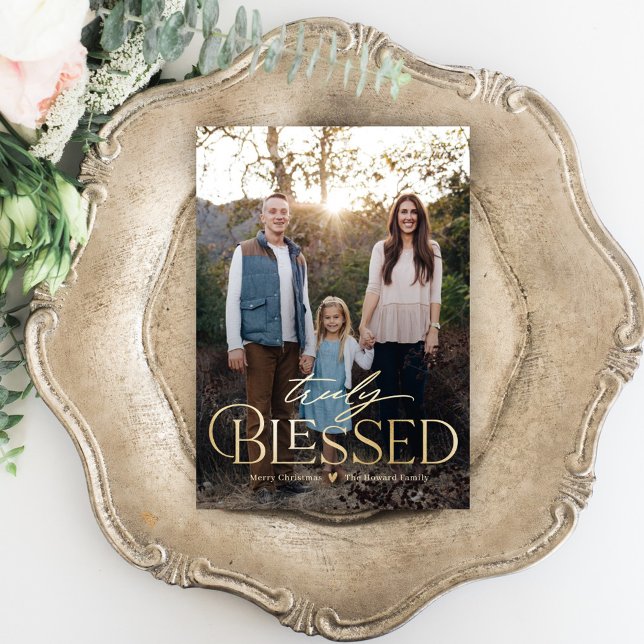 Truly Blessed Holiday Photo Card (Creator Uploaded)