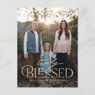 Truly Blessed Holiday Photo Card Postcard