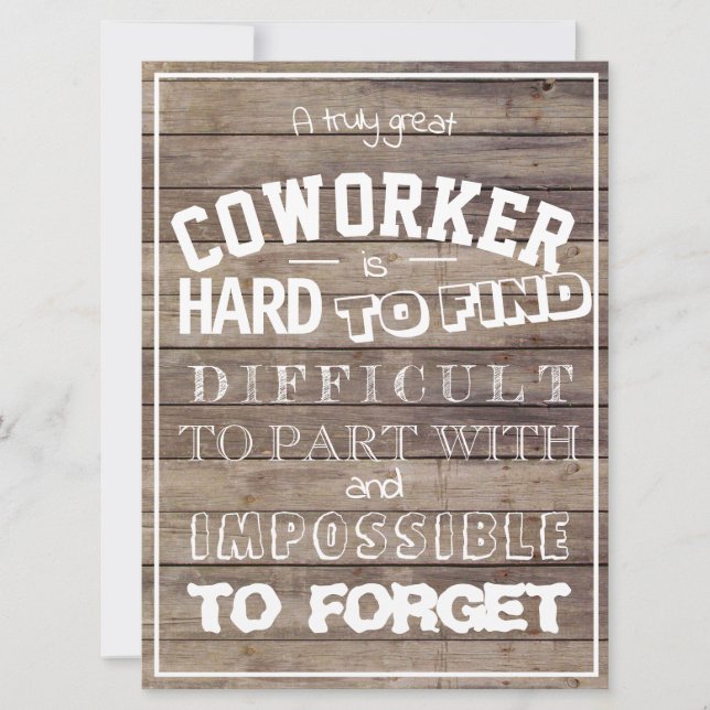 Truly great coworker quote appreciation thank you card (Front)