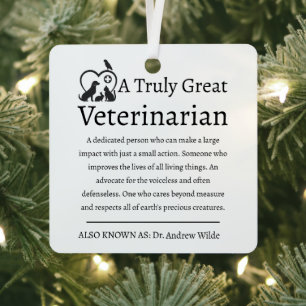 Truly Great Veterinarian Pet Lover Metal Tree Decoration
