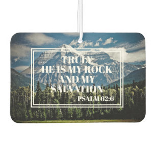Truly He My Rock Christian Bible Verse Mountain Car Air Freshener