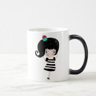 Truly magic black mug when is hot doll appear !