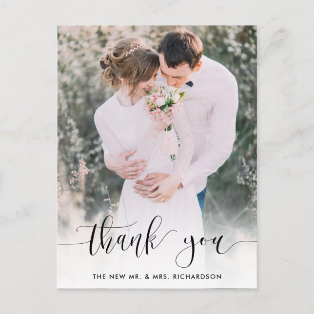 Truly Thankful | Wedding Photo Thank You Postcard (Front)