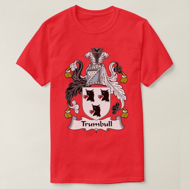 Trumbull Coat of Arms Family Crest  T-Shirt (Design Front)