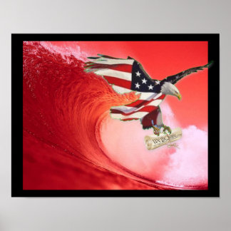 Trump2020 Red Wave with Constitution Poster