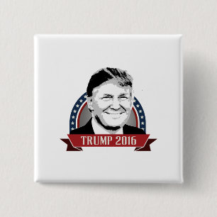 Trump 2016 Campaign Banner 15 Cm Square Badge