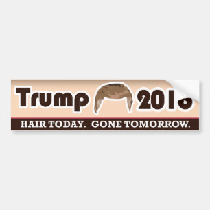 Trump 2016: Hair Today Gone Tomorrow Bumper Sticker