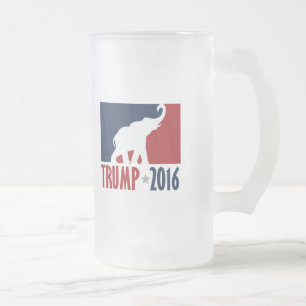 Trump 2016 Pro GOP Candidate Design Frosted Glass Beer Mug